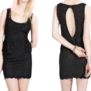 NWOT Pins and Needles Black Lace Peplum Dress